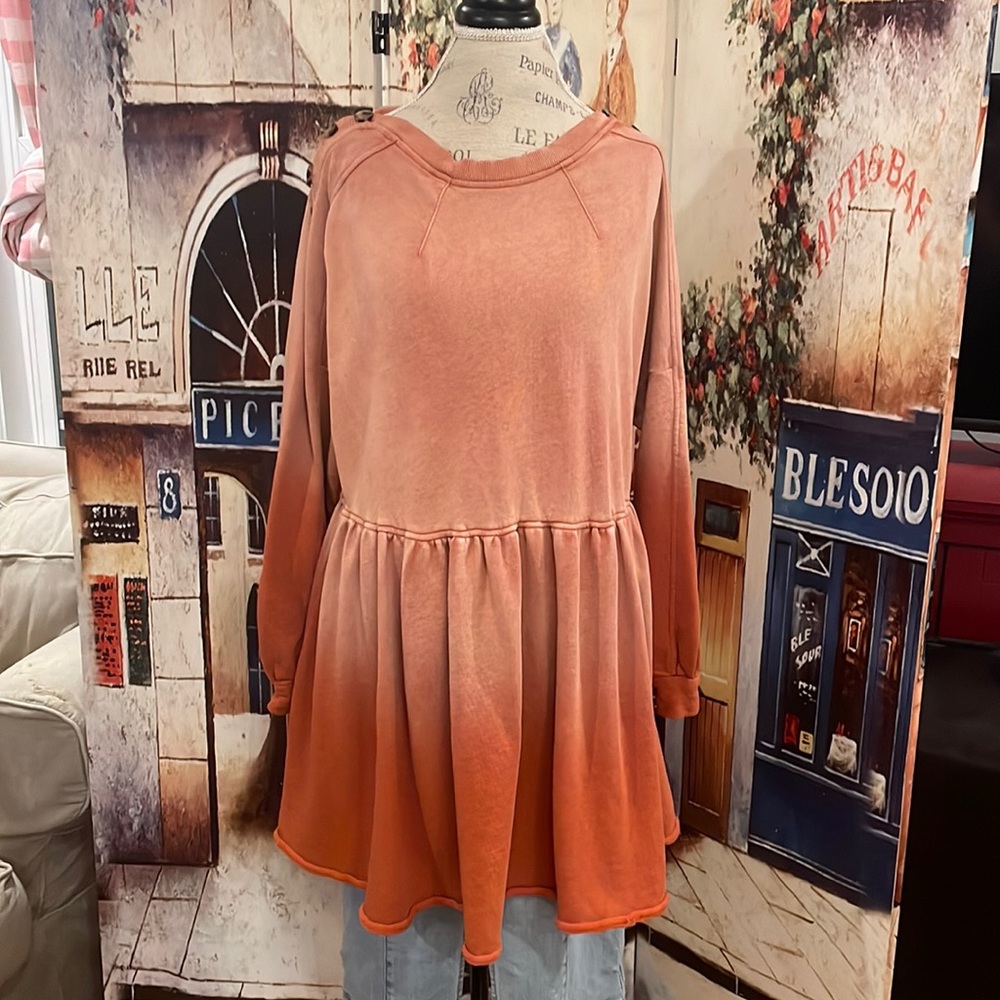 Free People Marlena Mini Dress, Orange, Size Small